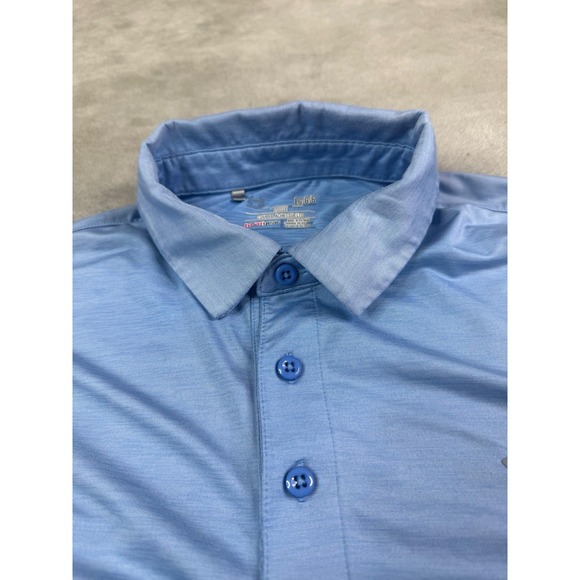 Under Armour Polo Shirt Mens Sz Large Blue Performance Stretch - Picture 4 of 11